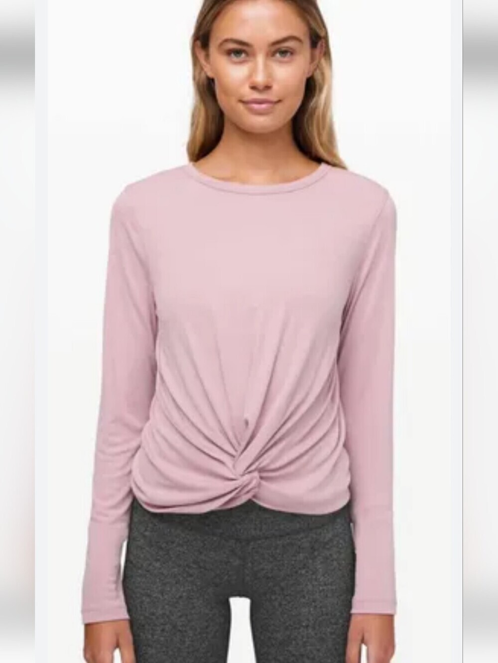 Lululemon Twist-Front Long Sleeve Tee in Dusty Rose